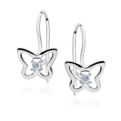 Cercei argint fluture cu pietre bleu si tortita DiAmanti Z0695JR_AQ-DIA
